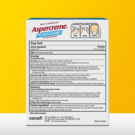 slide 1 of 1, Aspercreme Patch W Lidocaine Xtra Lrg - 3 Count, 3 ct