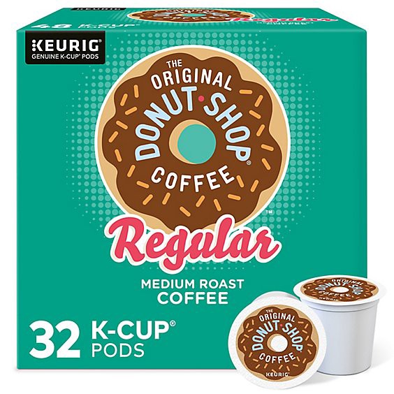 slide 1 of 1, The Original Donut Shop Regular Medium Roast Coffee Keurig Single Serve K Cup Pods - 32 Count, 12.5 oz