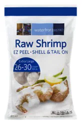 Waterfront Bistro Frozen Raw Ez Peel Shell Tail On Large Shrimp 26-30 Ct - 2 Lb