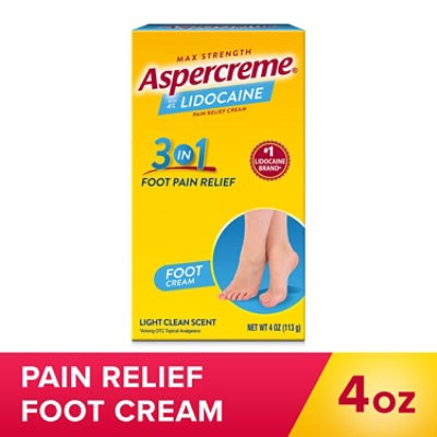 slide 1 of 1, Aspercreme Foot Pain W Lidocaine - 4 Oz, 4 oz