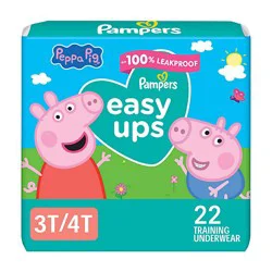 Pampers Easy Ups Size 3t To 4t Girls Training Underwear - 22 Count