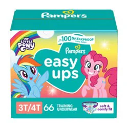 Pampers Easy Ups Size 3t To 4t Girls Training Underwear - 66 Count