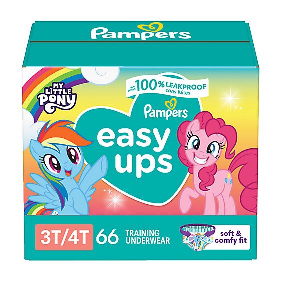 slide 1 of 1, Pampers Easy Ups Size 3t To 4t Girls Training Underwear - 66 Count, 66 ct