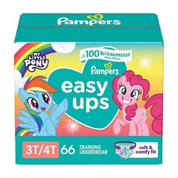 Pampers Easy Ups Size 3t To 4t Girls Training Underwear - 66 Count