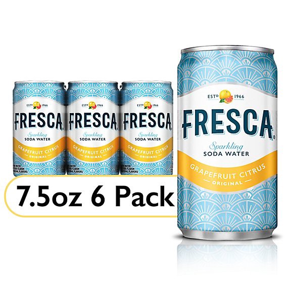 slide 1 of 3, Fresca Soda Flavored Sparkling Sugar Free Zero Calorie Original Citrus Mini Can - 6-7.5 Fl. Oz., 45 fl oz