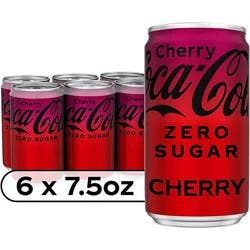 Coca-Cola Soda Pop Cherry Zero Sugar - 6-7.5 Fl. Oz.