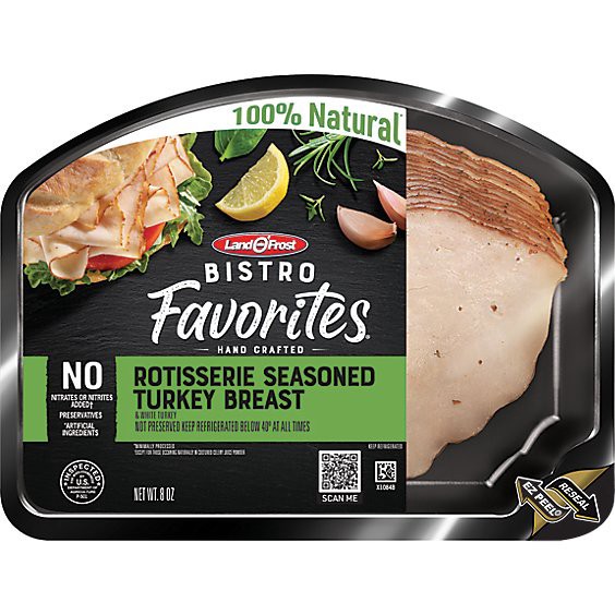 slide 1 of 1, Land O' Frost Bistro Favorites Rotisserie Seasoned Turkey Breast - 8 Oz, 8 oz