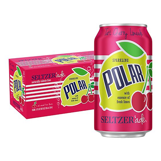 slide 1 of 11, Polar Seltzer Water Tart Cherry Lime - 8-12 Fl. Oz., 8 ct; 12 fl oz