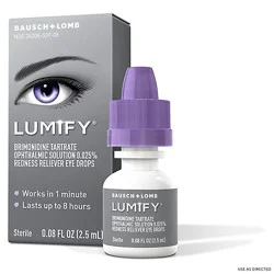 Lumify Redness Reliever Eye Drops Brimonidine Tartrate Ophthalmic Solution 0.025% - 0.08 Fl. Oz.