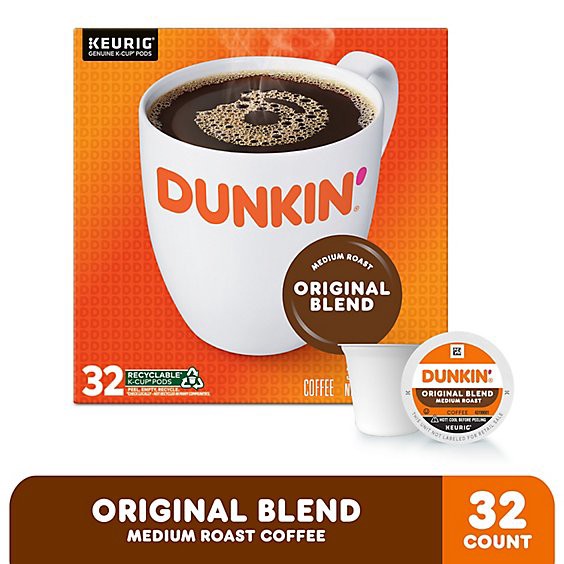 slide 1 of 5, Dunkin Donuts Kcup Original Coffee - 32 Count, 32 ct