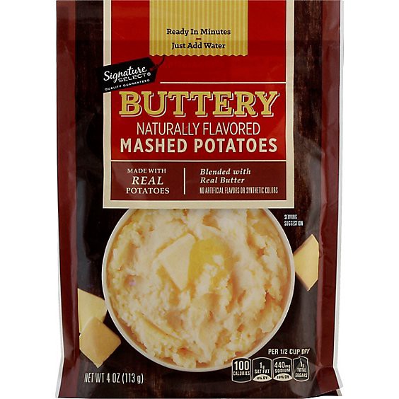 slide 1 of 4, Signature Select Buttery Mashed Potatoes - 4 Oz, 4 oz
