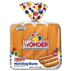 Wonder Bread Classic White Bread Hot Dog Buns 8 Count - 13 Oz