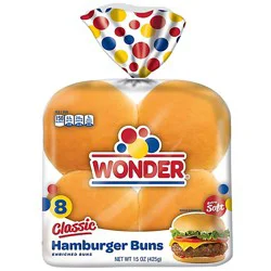 Wonder Bread Classic White Bread Hamburger Buns 8 Count - 15 Oz