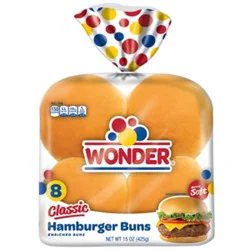 Wonder Bread Classic White Bread Hamburger Buns 8 Count - 15 Oz