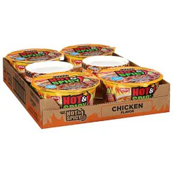 Nissin Hot & Spicy Chicken Noodles Bowl - Case