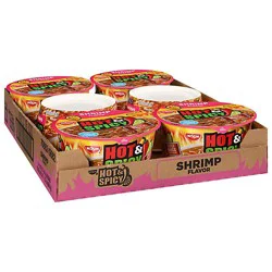 Nissin Hot & Spicy Shrimp Noodle Bowl - Case