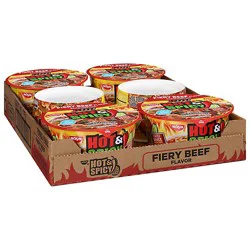 Nissin Bowl Noodles Hot & Spicy Fiery Beef - Case