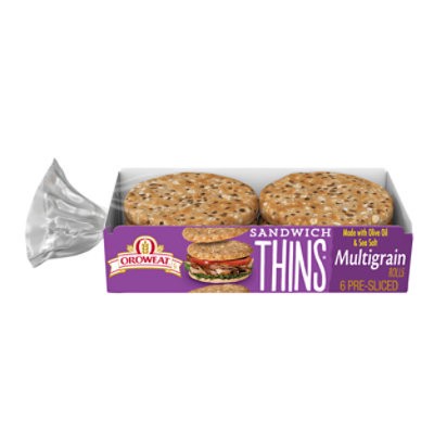 slide 1 of 1, Oroweat Multigrain Sandwich Thins - 12 Oz, 12 oz