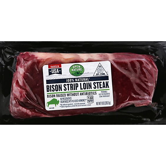 slide 1 of 1, Open Nature Bison Steak Ny Loin - 10 Oz, 10 oz