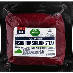 Open Nature Bison Steak Top Sirloin - 10 Oz