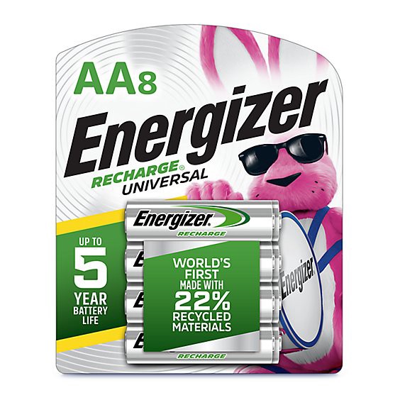 slide 1 of 1, Energizer Recharge Universal Rechargeable Aa Batteries - 8 Count, 8 ct