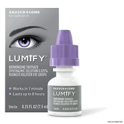 Lumify Redness Reliever Eye Drops Brimonidine Tartrate Ophthalmic Solution 0.025% - 0.25 Fl. Oz.