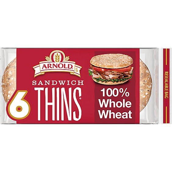 slide 1 of 5, Arnold 100% Whole Wheat Sandwich Thins - 12 Oz, 12 oz
