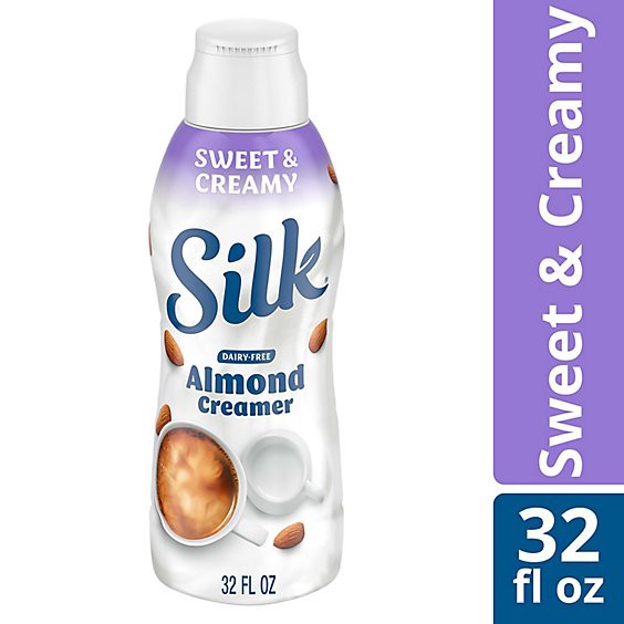 slide 1 of 3, Silk Sweet & Creamy Almond Creamer - 32 Fl. Oz., 32 fl oz