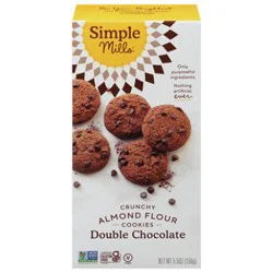 Simple Mills Double Chocolate Crunchy Almond Flour Cookies - 5.5 Oz.