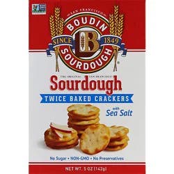 Boudin Sourdough Crackers Twice Baked Sea Salt Bag - 6 Oz