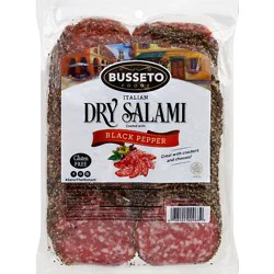 Busseto Italian Dry Salami Pepper Coated Sliced - 16 Oz
