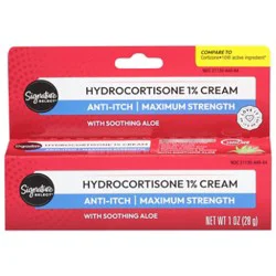 Signature Select/care Cream Anti Itch Hydrocortisone 1% With Healing Aloe Maximum Strength - 1 Oz