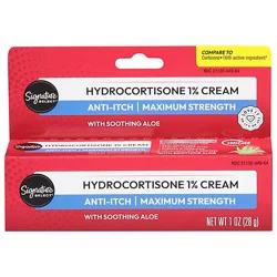 Signature Select/care Cream Anti Itch Hydrocortisone 1% With Healing Aloe Maximum Strength - 1 Oz