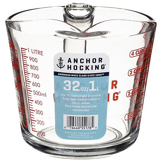 slide 1 of 1, Anchor Hocking 32 Oz Measuring Cup - Each, 1 ct