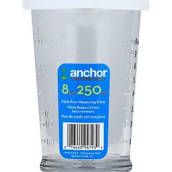 Anchro Hocking Triple Pour Embossed Measuring Glass With Lid - Each