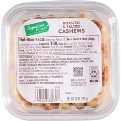 Signature Farms Roasted & Salted Cashews - 10 Oz