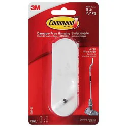 Command Wire Hook Large 1 Hook 2 Strips - Each