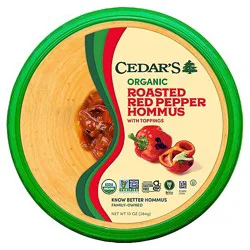 Cedars Hommus Organic Roasted Red Pepper Tub - 10 Oz
