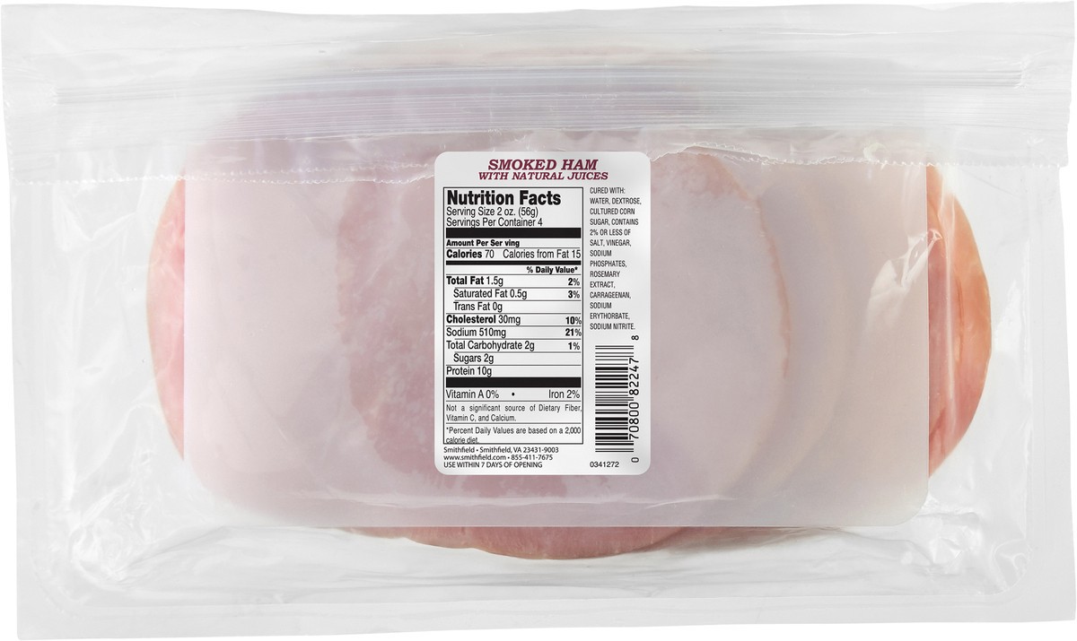 slide 3 of 7, Smithfield Prime Fresh Pre Sliced Smoked Ham - 8 Oz, 8 oz