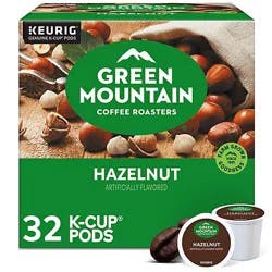 Green Mountain Coffee Roasters Hazelnut Light Roast Coffee K Cup Pods - 32 Count