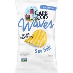 Cape Cod Sea Salt Waves Kettle Cooked Potato Chips - 7.5 Oz