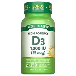 Nature's Truth Vitamin D3 25 Mcg - 250 Count