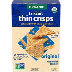 Triscuit Organic Thin Crisps Original Whole Grain Wheat Vegan Crackers - 6.5 Oz