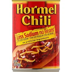 Hormel Chili No Beans Less Sodium Can - 15 Oz