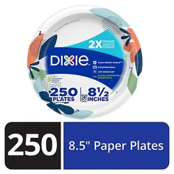 Dixie Everyday Paper Plates Printed 8 1/2 Inch - 250 Count