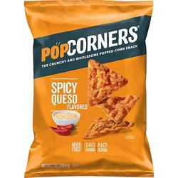 Popcorners Popped Corn Chips Crispy & Crunchy Spicy Queso Bag - 7 Oz