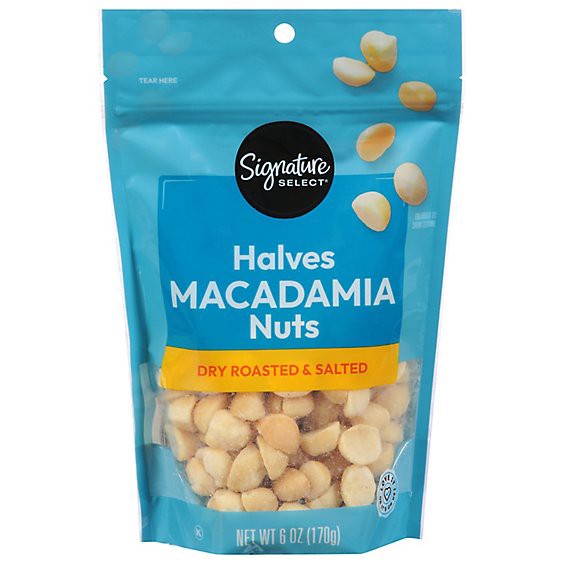 slide 1 of 1, Signature Select Macadamia Nuts Dry Roasted And Salted - 6 Oz, 6 oz