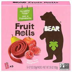 Bear Fruit Rolls Raspberry Multipack - 5-0.7 Oz