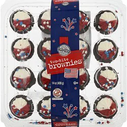 Two-Bite Brownies Red Frosting Inside Row White Frosting Outside Row - 14 Oz