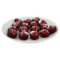 Two-Bite Brownies Red Frosting Inside Row White Frosting Outside Row - 14 Oz